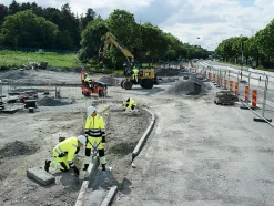 Arbeidsbukse high-vis gul/sort str 58
