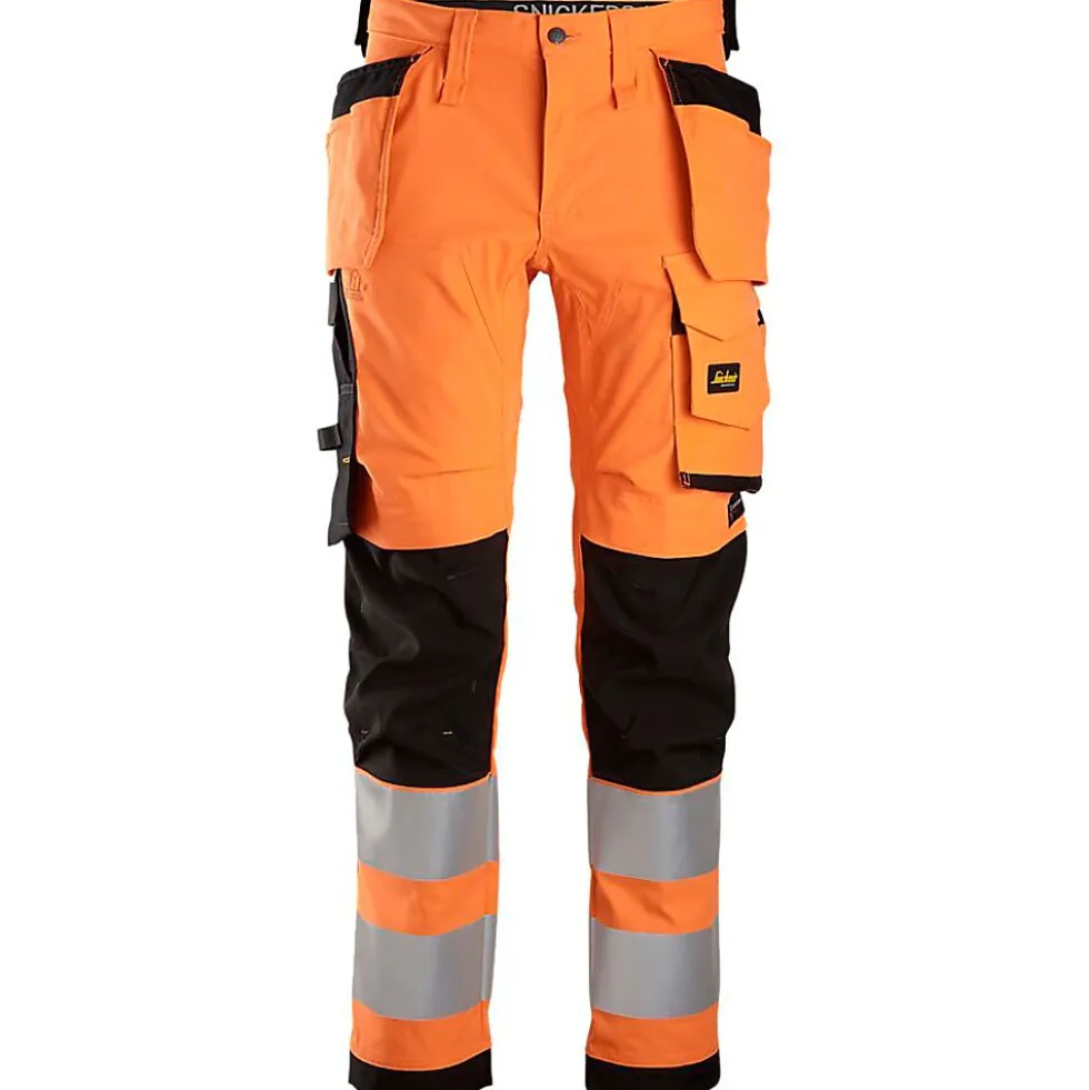 Arbeidsbukse high-vis oransje/sort str 50