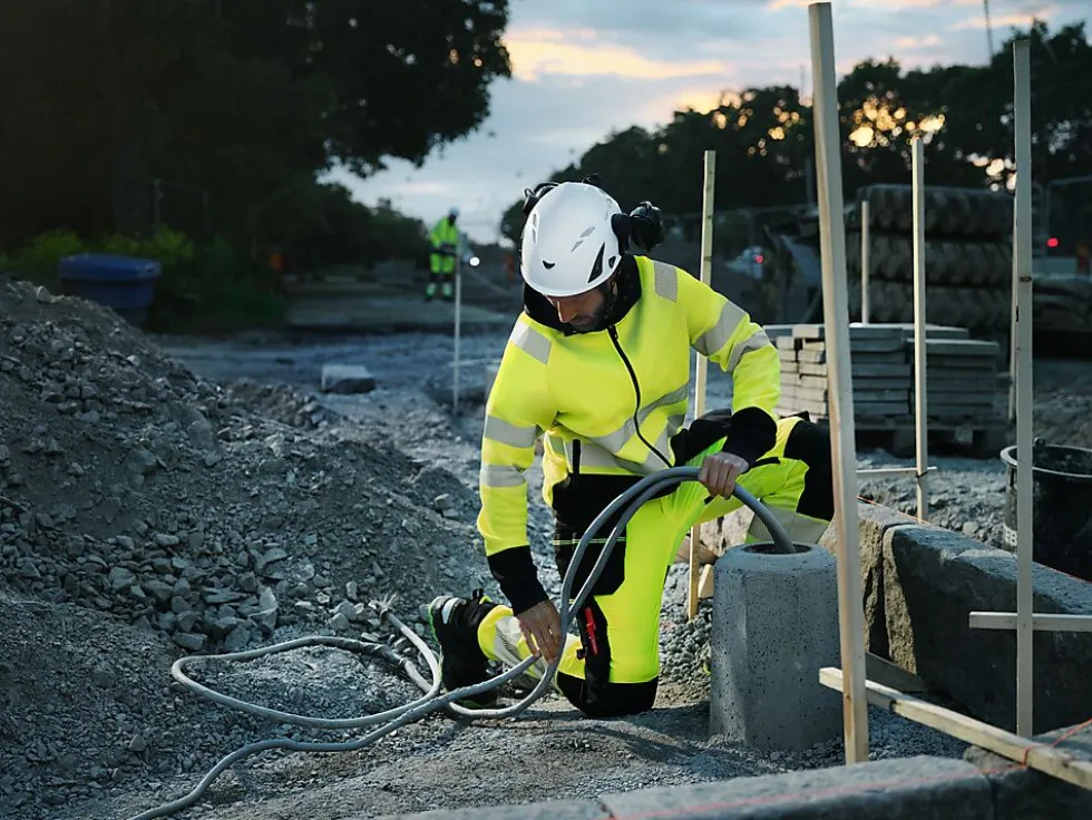 Arbeidsbukse stretch gul/sort str 88