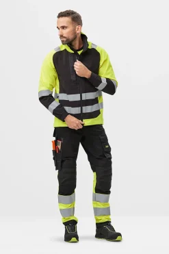 Arbeidsjakke high-vis gul/sort str S