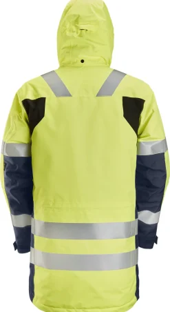 Arbeidsparkas high-vis gul/mørk grå str XS