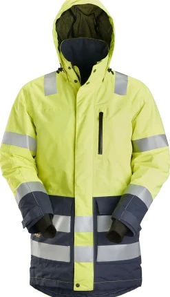 Arbeidsparkas high-vis gul/mørk grå str XS