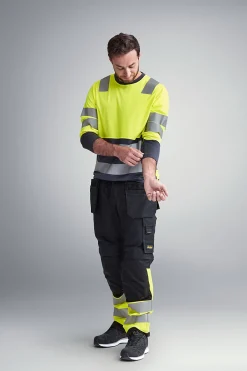 Arbeidstrøye high-vis gul/mørk grå str XS
