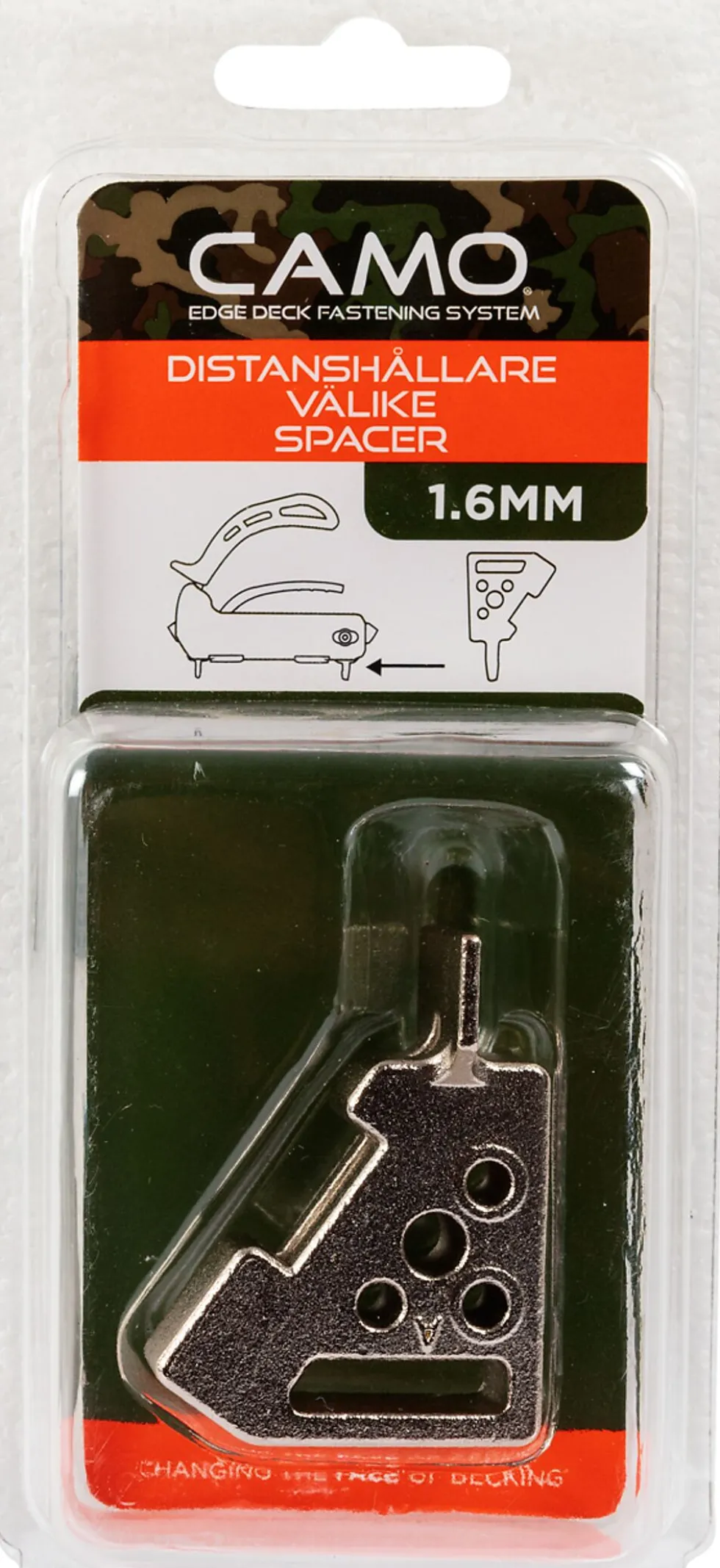 Avstandskloss 1,6 mm avstandskloss for camo skrumal
