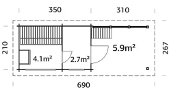 Badstue Sanna 6,8+5,9 m2