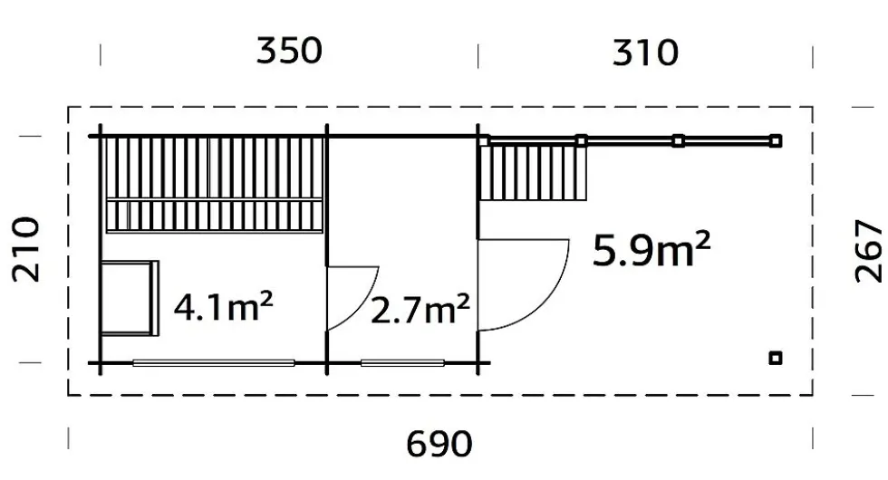 Badstue Sanna 6,8+5,9 m2