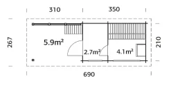 Badstue Sanna 6,8+5,9 m2