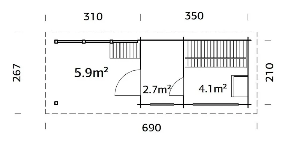 Badstue Sanna 6,8+5,9 m2