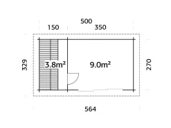 Badstue Sanna 12,8 m2 Slide+