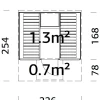 Badstuetønne Anita 1,3+0,7 m2