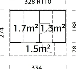 Badstutønne Anette 3,0+1,5 m2
