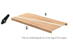 Bakkantlist for trappetrinn 62x14x1000 mm ubehandlet eik