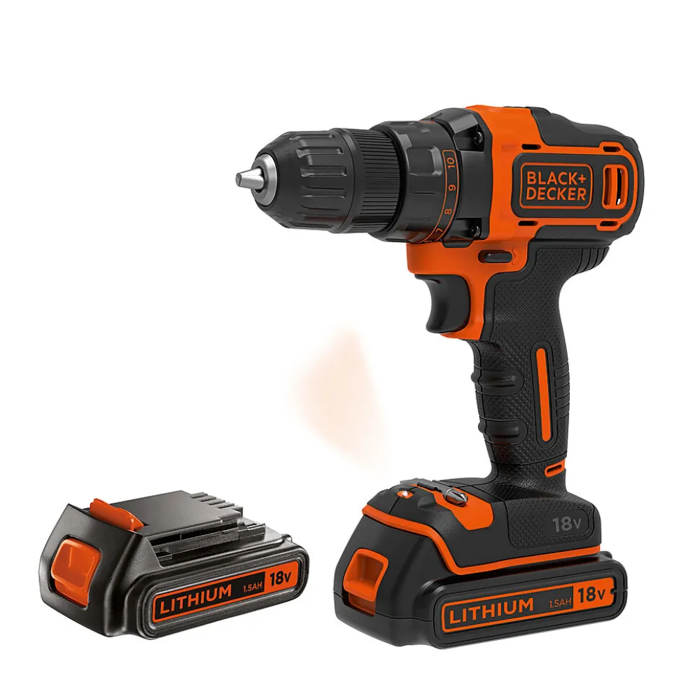 Black+Decker drill 18V BDCDD186KB inkl/ 2 batterier