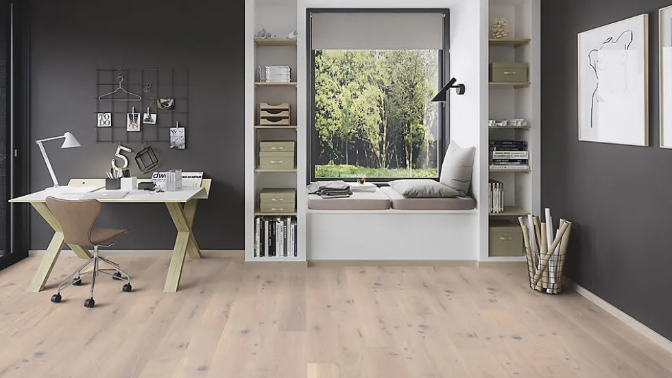 Boen parkett 1-stav eik Pale White Pure
