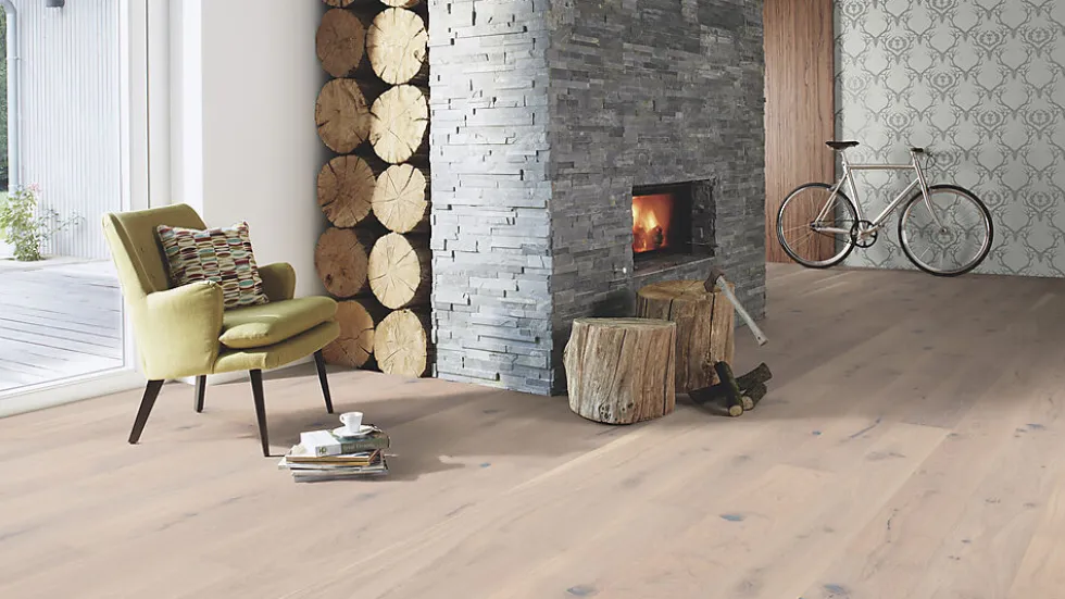Boen parkett 1-stav eik Pale White Pure