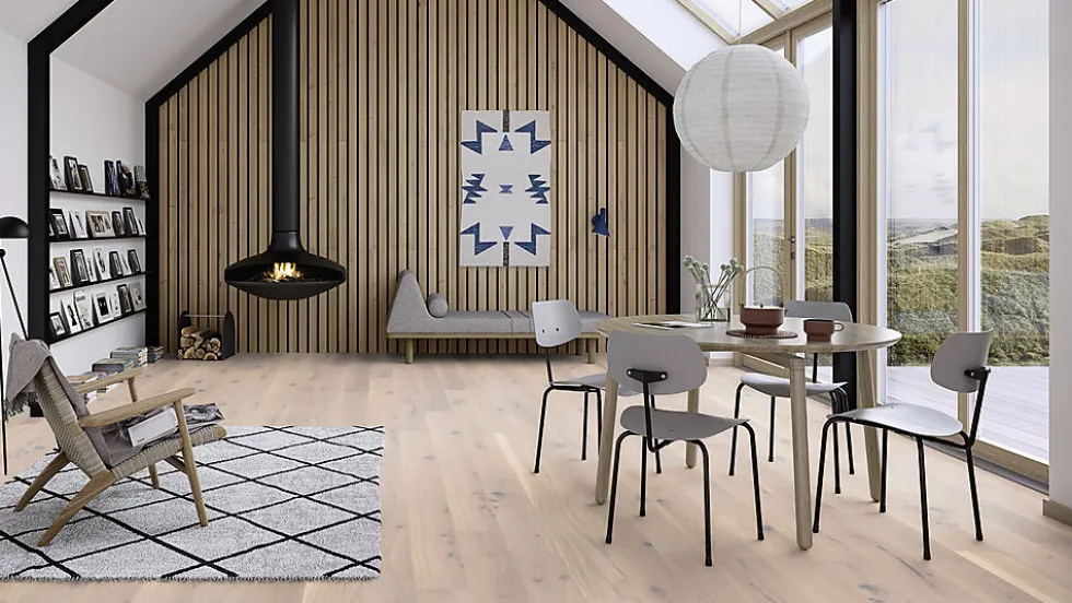 Boen parkett 1-stav eik Pale White Pure