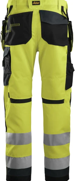 Bukse 6230 gul 48 snickers highvis kl 2 hylsterlommer