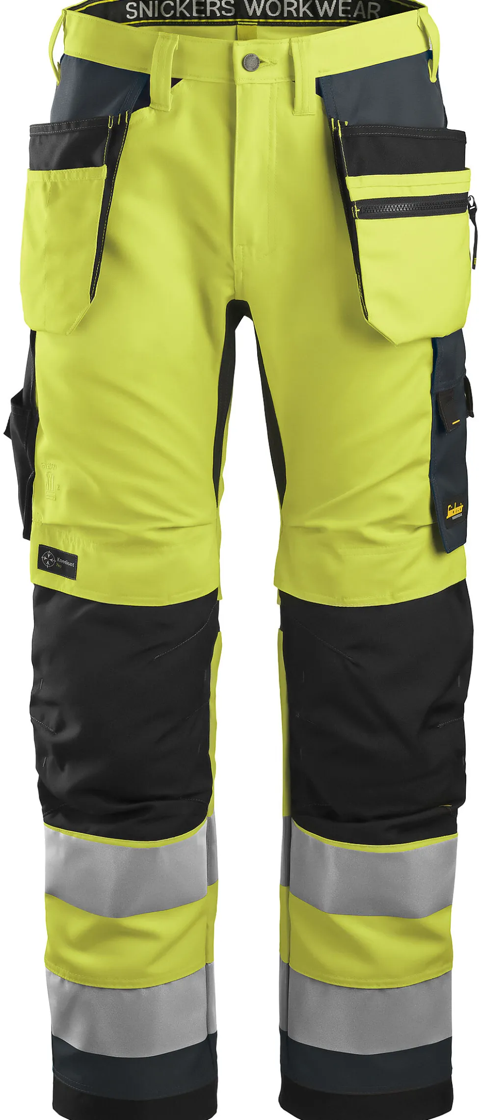 Bukse 6230 gul 48 snickers highvis kl 2 hylsterlommer