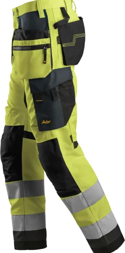 Bukse 6230 gul 48 snickers highvis kl 2 hylsterlommer