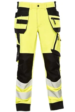 Bukse Hi-Viz kl. 2 gul/sort str 46