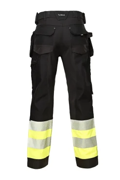 Bukse HI-VIZ Kl.1 Str 48 sort/gul