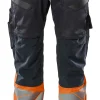 Bukse marine/ora 82c52 19679 hi-vis med knelommer stretchpanel