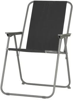 Campingstol 57x47x84 cm sort/grå