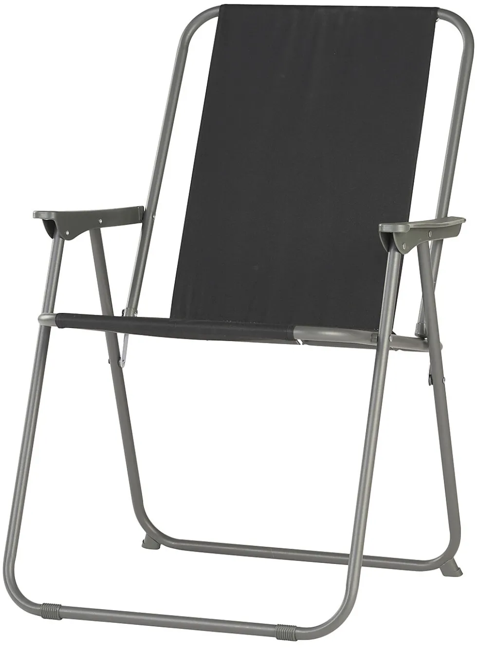 Campingstol 57x47x84 cm sort/grå