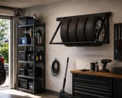 Dekkhylle veggmontert justerbar 92-148 cm