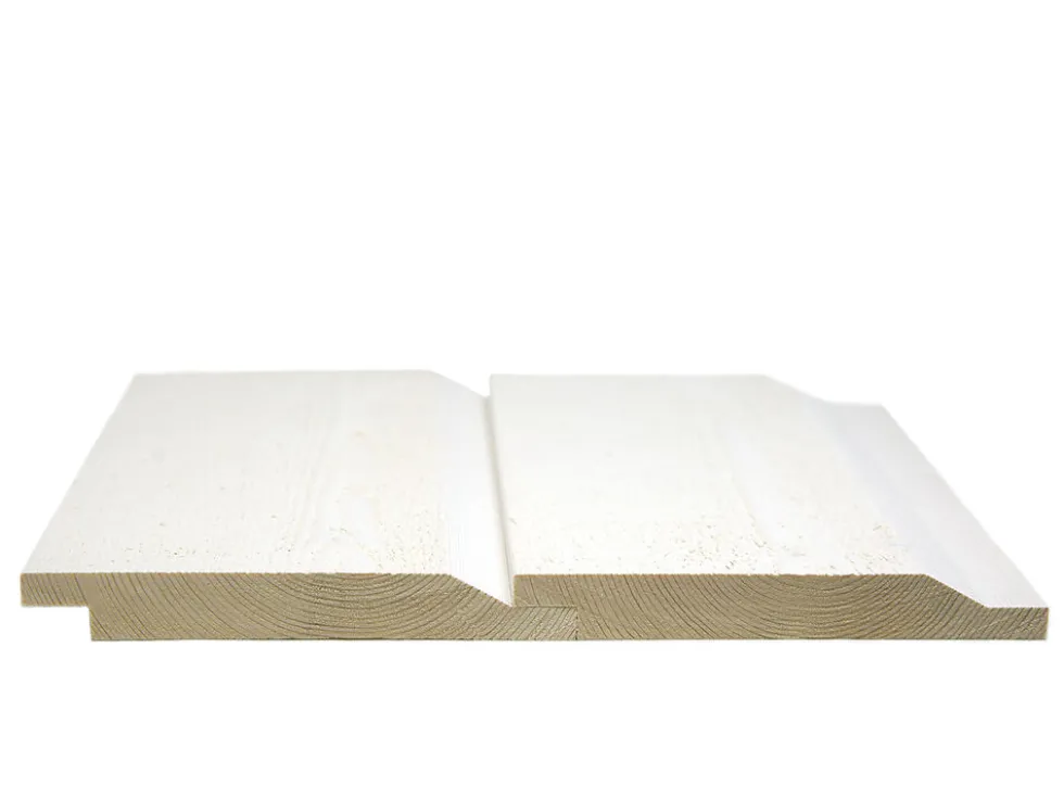 Dobbelfals gran grunnet 19 x 173 mm 28° hvit