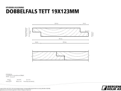 Dobbelfals tett gran ubehandlet 19 x 123 mm KL1