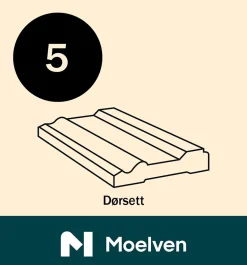 Dørsett Klassisk hvit bomull S0502-Y 15x70 mm