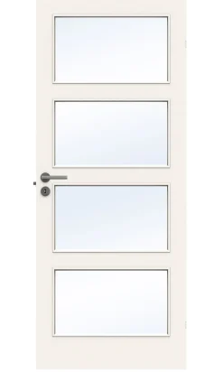 Dør stable gw4 9x20 hvit 4mm klart herdet glass