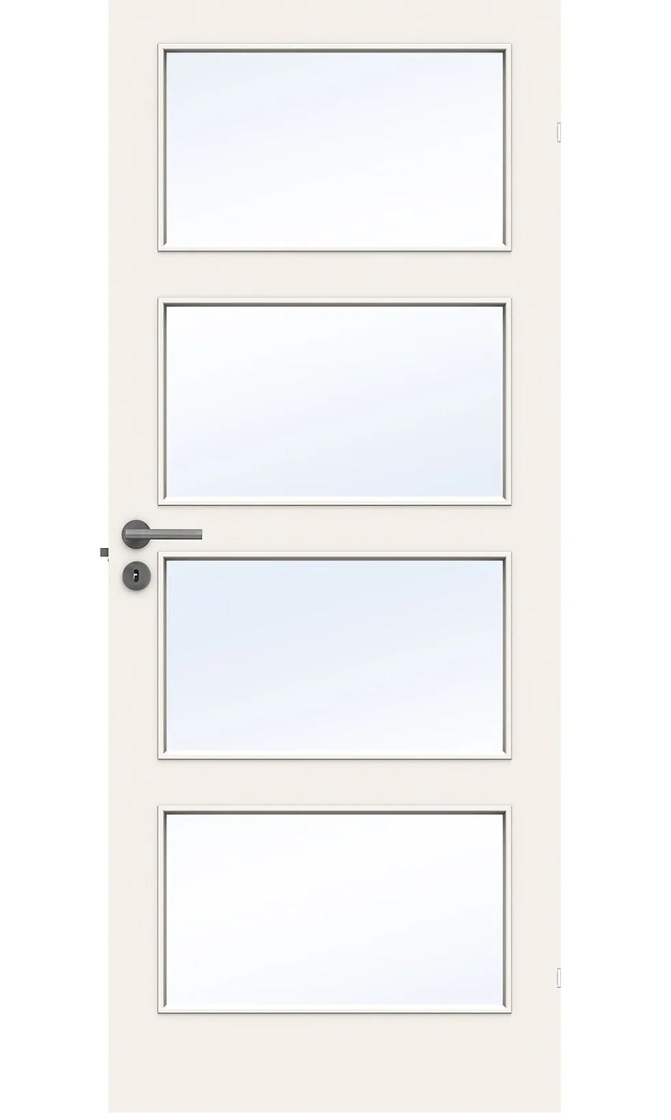 Dør stable gw4 9x20 hvit 4mm klart herdet glass