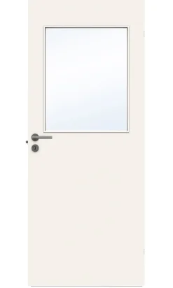 Dør stable g21 9x20 hvit 4mm klart herdet glass
