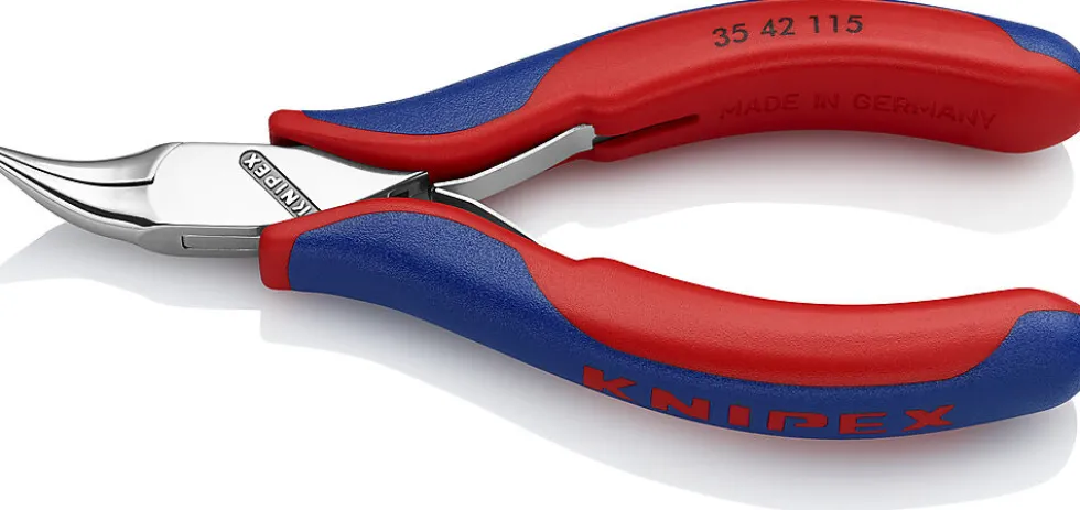 Elektronikktang 35 42 115 sb bøyd 45° 115mm rund knipex