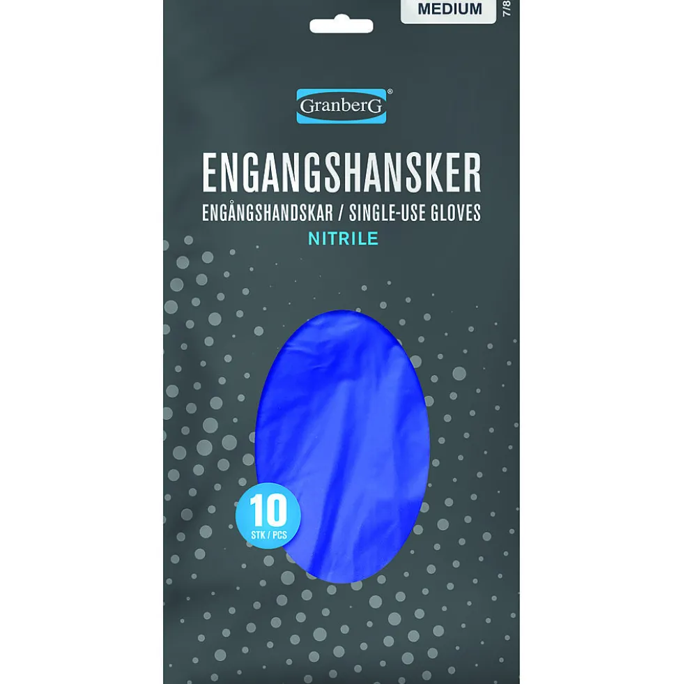 Engangshanske Nitril str XL pakke a 10 stk