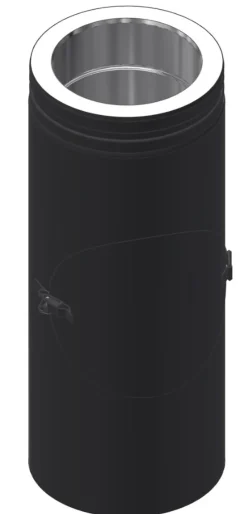 Feielukerør 455mm ø150 sort pms50 helisolert