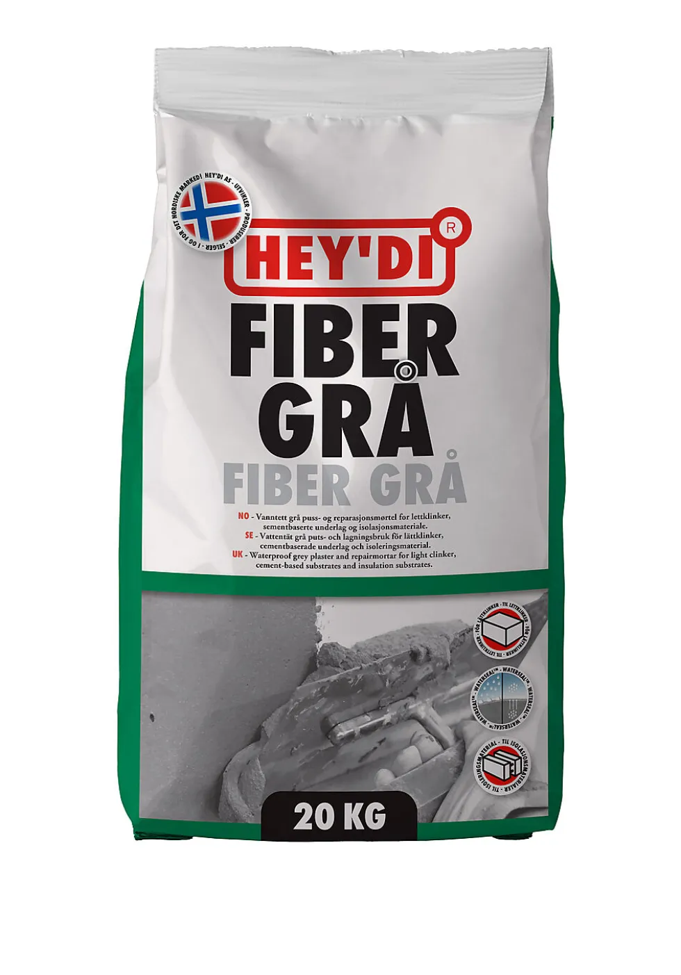 Fiberpuss dekor grå 20 kg