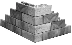 Forskalingblokk venstre hjørne grå 50x25x20 cm kombinert pall