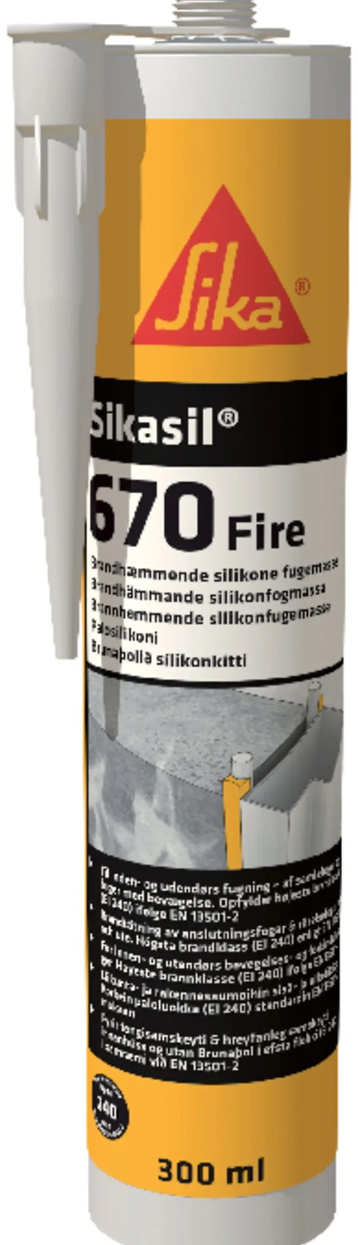 Fugemasse brannhemmende silikon grå 300 ml