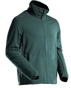 Genser mikrofleece xs skogsgrønn med glidelås