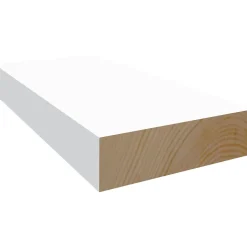 Glattkantlist furu malt hvit bomull S0502-Y 12x21x2400 mm