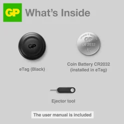 GP eTag Bluetooth Smart Tracker svart 1-pack