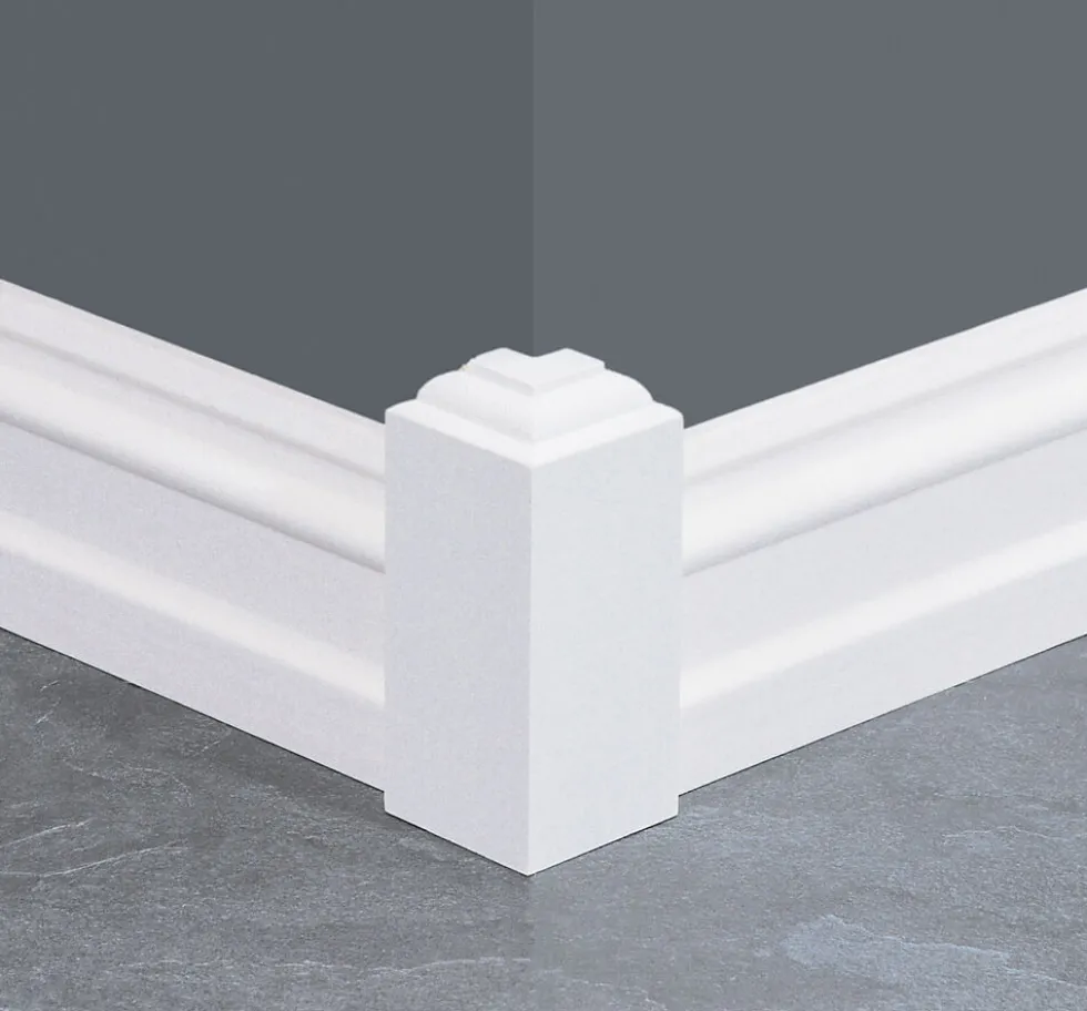 Gulvkloss utvendig 40x40x115 mm hvitmalt