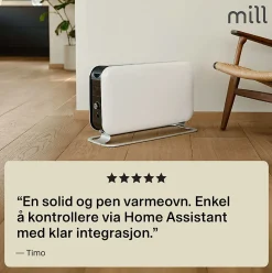 Gulvovn med WiFi 1500W hvit