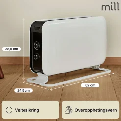 Gulvovn 2200 watt max mekanisk
