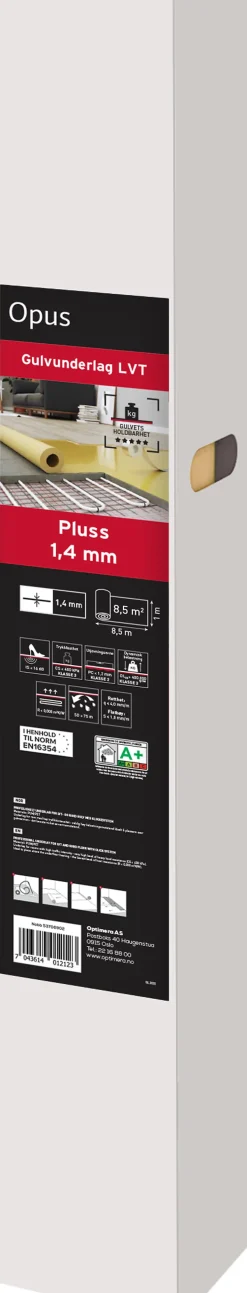 Gulvunderlag Pluss 1,4 mm 8,5 meter