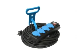 Gummikabel 20 meter m/4 uttak 1,5 mm