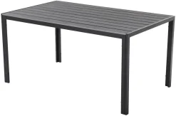 Hagebord alu/polywood 150x90cm grå